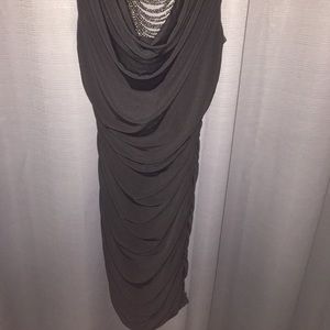 Little black dress with chain waterfalls